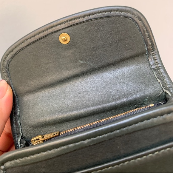 Forest Green Multifunction Purse (7219) Vintage Coach Leather Unisex Wallet - Picture 10 of 15